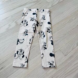 H&M Disney Mickey Mouse Print Leggings Size 4T